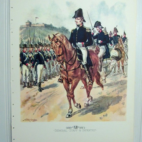 Uniforms of the United States Army 1810 - 1813 H. A. Ogden Book Plate Unframed - Picture 2 of 5
